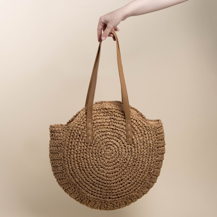 Сумка женская SL Home, ручное плетение, хлопок, длина ручек 30 см, 45×43 см Сумка женская SL Home, ручное плетение, хлопок, длина ручек 30 см, 45×43 см