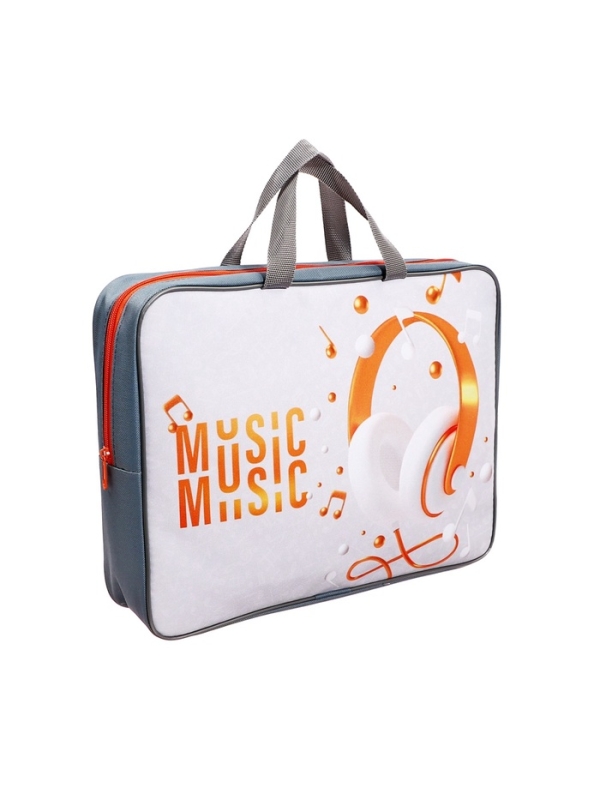 Папка с ручками текстильная А4, 360×245×70 мм, Calligrata Top «Музыка»