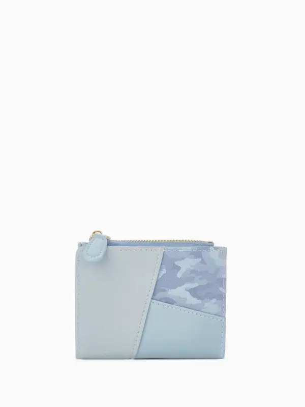 Кошелёк женский на кнопке, 11.5&times;2&times;9 см, комбинированный, голубой