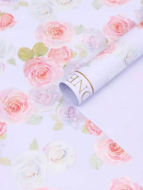 Пленка для цветов, &laquo;Розы&raquo;, светло-фиолетовая, 57&times;57 см