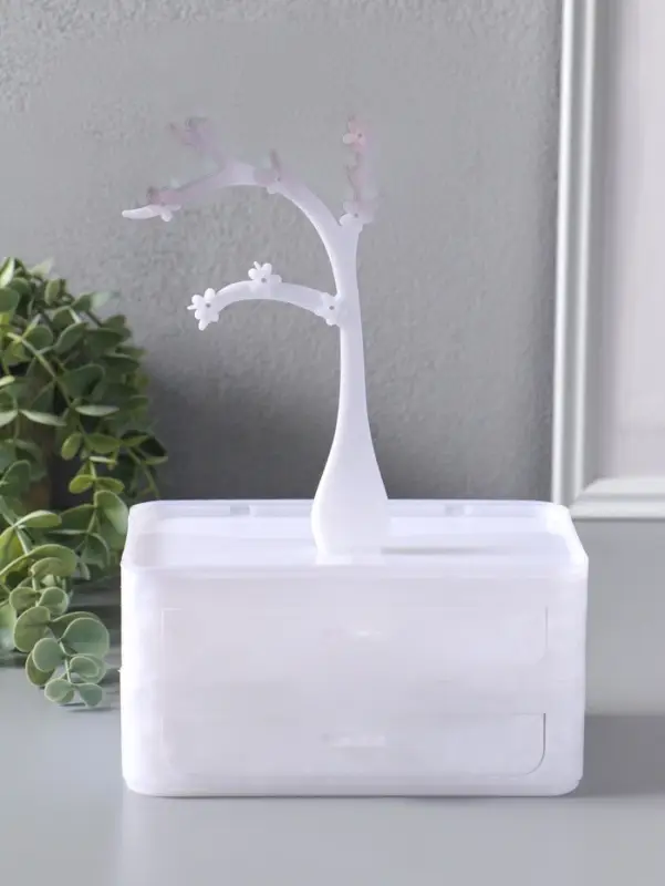 Шкатулка универсальная  "Цветущее дерево", 2 яруса,  17,2х10,5х24 см,  цвет белый