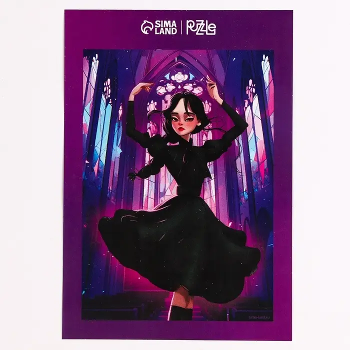 Пазл деревянный фигурный Puzzle &laquo;Девочка в чёрном платье&raquo;, 80 элементов