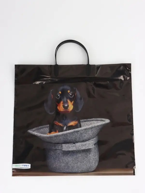 Пакет Пакет "Такса, полиэтиленовый, пластиковая ручка 37х35 см 90 мкм