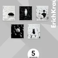 Тетрадь 48 листов в клетку ErichKrause Black Focus, МИКС