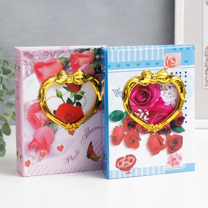 Фотоальбом 96фото 10х15 см  Фотоальбом 96фото 10х15 см "Золотая рамка" МИКС 16,5х12,5х4,5 см