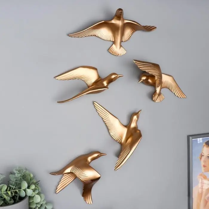 Сувенир полистоун настенный декор Сувенир полистоун настенный декор "Чайка" МИКС золото