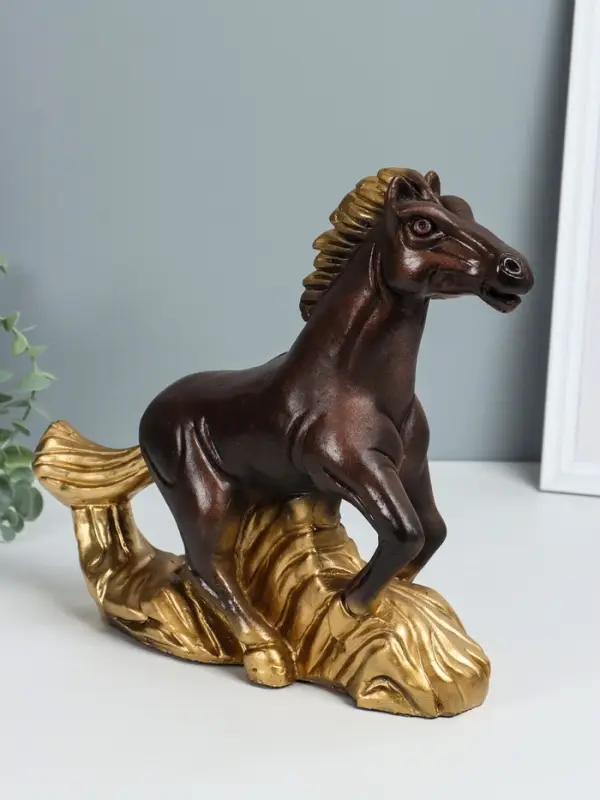 Копилка Копилка "Конь на ветру" 28х32х9.5 см, бронза с золотом