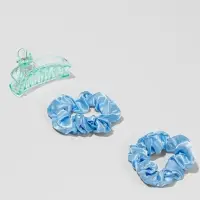 Мягкие бигуди &laquo;Волшебный локон&raquo;, 4 предмета: бигуди, резинки 2 шт., крабик, голубые