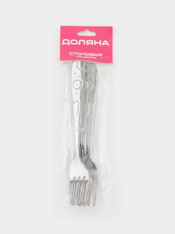 Набор вилок столовых Доляна &laquo;Бабл&raquo;, h=20 см, 6 шт., нержавеющая сталь, серебристый