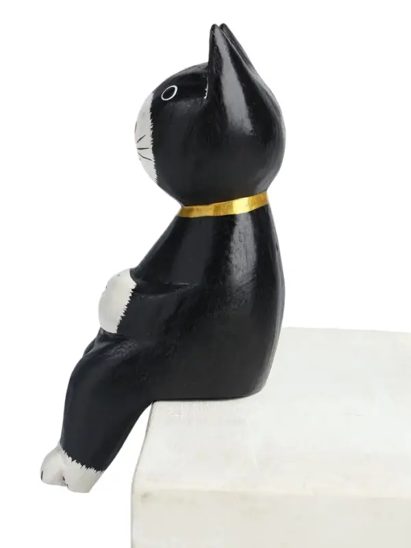 Сувенир &laquo;Кот сидячий&raquo;, 5&times;6&times;15 см, дерево, чёрный