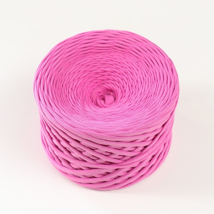 Трикотажная пряжа, ширина 7-9 мм, 100м/295 гр±10% (07 - розовый)