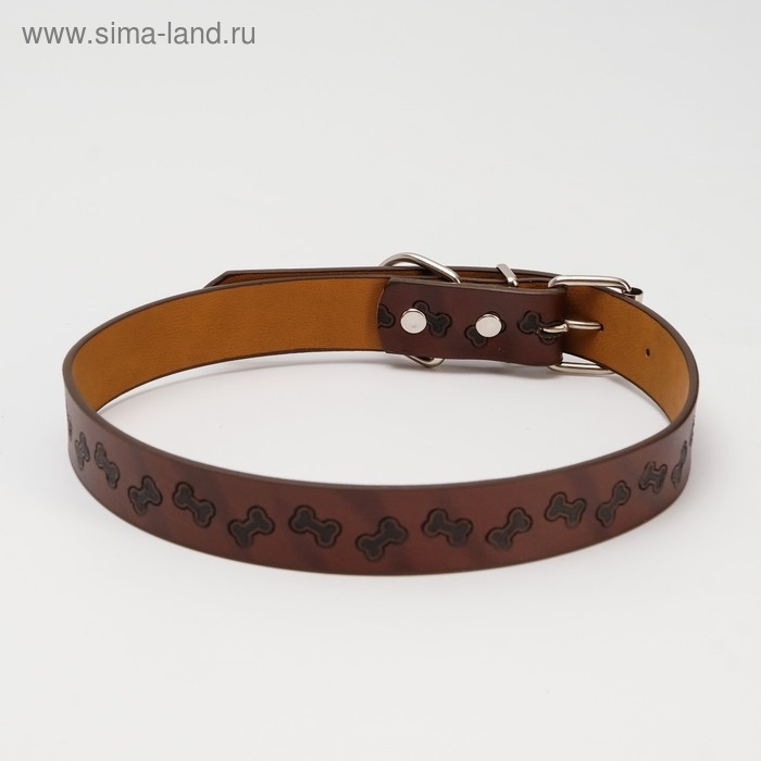 Ошейник с основой из термопластичной резины с тиснением Ошейник с основой из термопластичной резины с тиснением "Косточки", 64 х 2,5 см