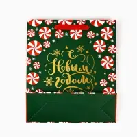 Пакет подарочный новогодний ламинированный &laquo;Новогодние чудеса&raquo;, тиснение, M 30&times;26&times;9 см