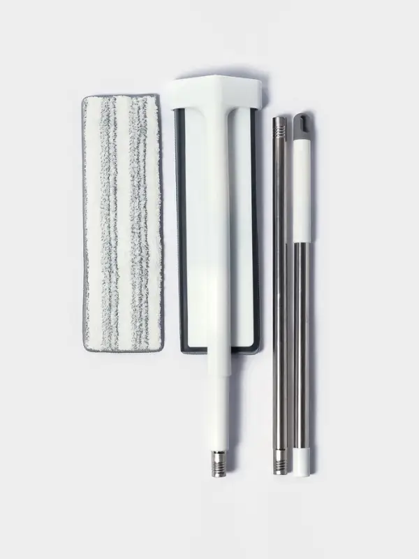 Швабра с отжимом, противоударная, со сгоном, стальная ручка, 2 профессиональные насадки, 36&times;11&times;130 см