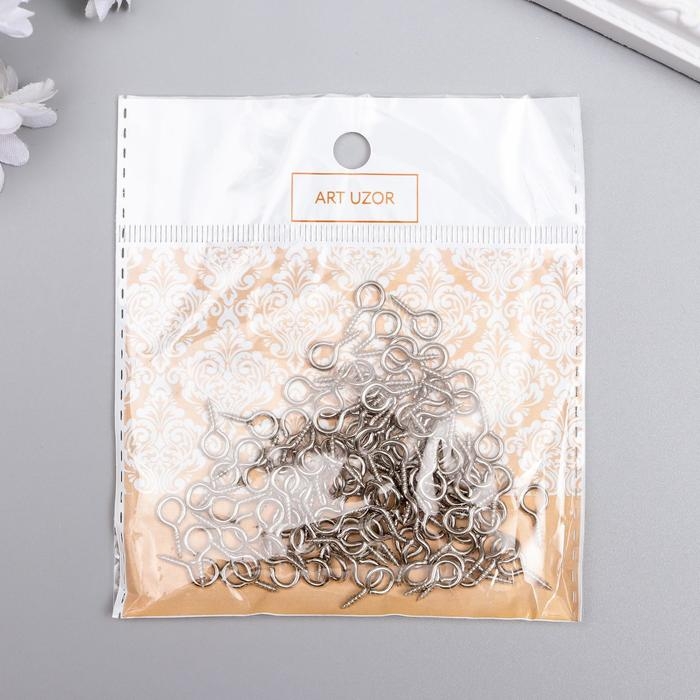 Винт-глазок для крепления картин, фоторам серебро (набор 100 шт) 1,4х0,7 см Винт-глазок для крепления картин, фоторам серебро (набор 100 шт) 1,4х0,7 см