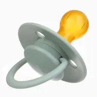 Соски-пустышки, от 6 мес., латекс, классические, в контейнере, набор из 2 шт., айвори/зелёный, M&B