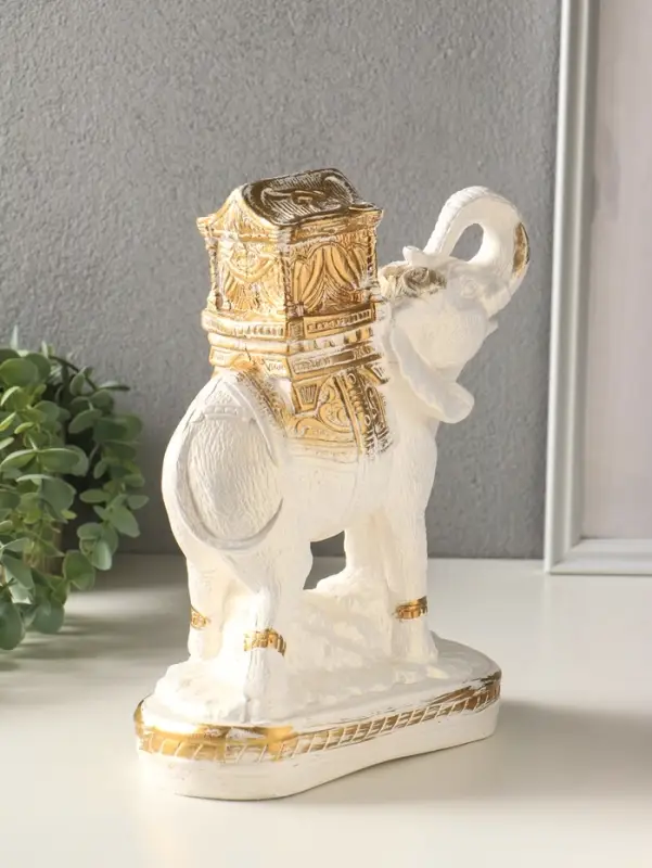 Копилка для денег &laquo;Слон Богатство&raquo;, гипс, белый, 29&times;21&times;9 см