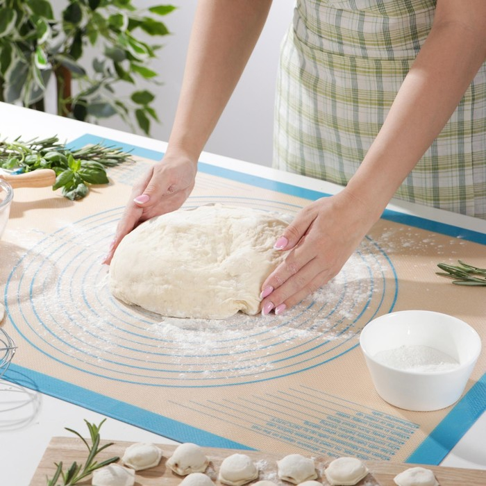 Армированный коврик с разметкой, силикон, 71×50,5 см, цвет синий Армированный коврик с разметкой, силикон, 71×50,5 см, цвет синий