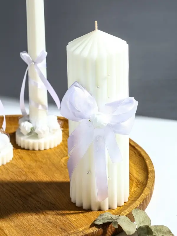 Свечи свадебные  Свечи свадебные "Большая любовь" набор 3 шт (20,5 см + 2 шт по 22 см), белый