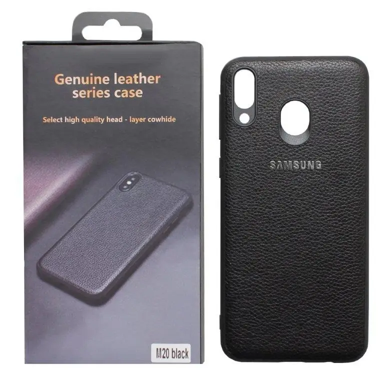 Чехол Samsung M20 под кожу с коробкой