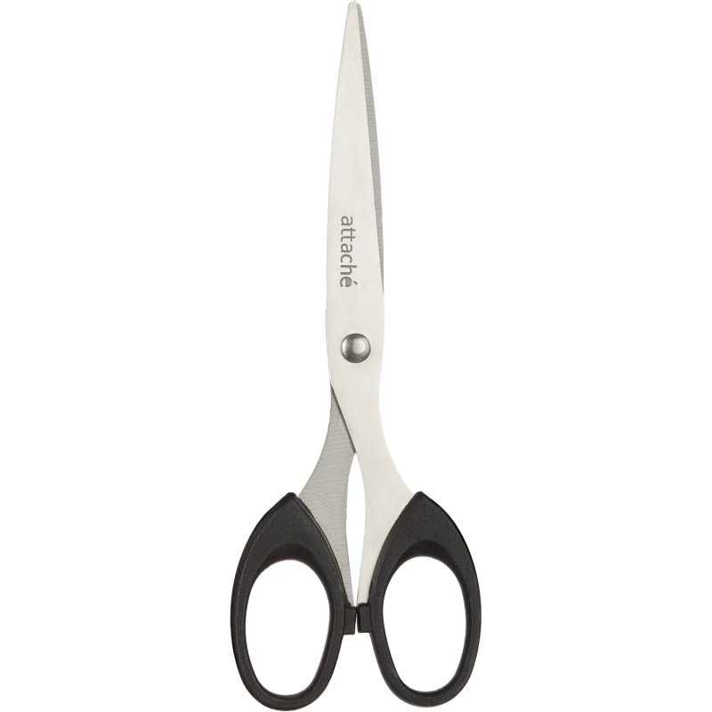 Ножницы Attache 169 мм с пластик. эллиптическими ручками,цвет черный