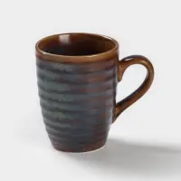 Кружка Magistro Garland, 320 мл, фарфор, синяя, коричневая