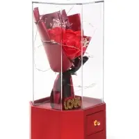 Шкатулка декоративная &laquo;Роза Love&raquo;, с подсветкой, 3хААА,, LN1445, 10&times;10&times;20.5 см, красный