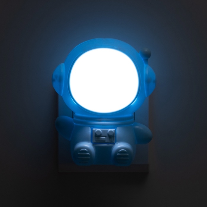 Ночник «Приветливый космонавт» 1Вт LED 4000-6000К голубой 10х9х11,5см