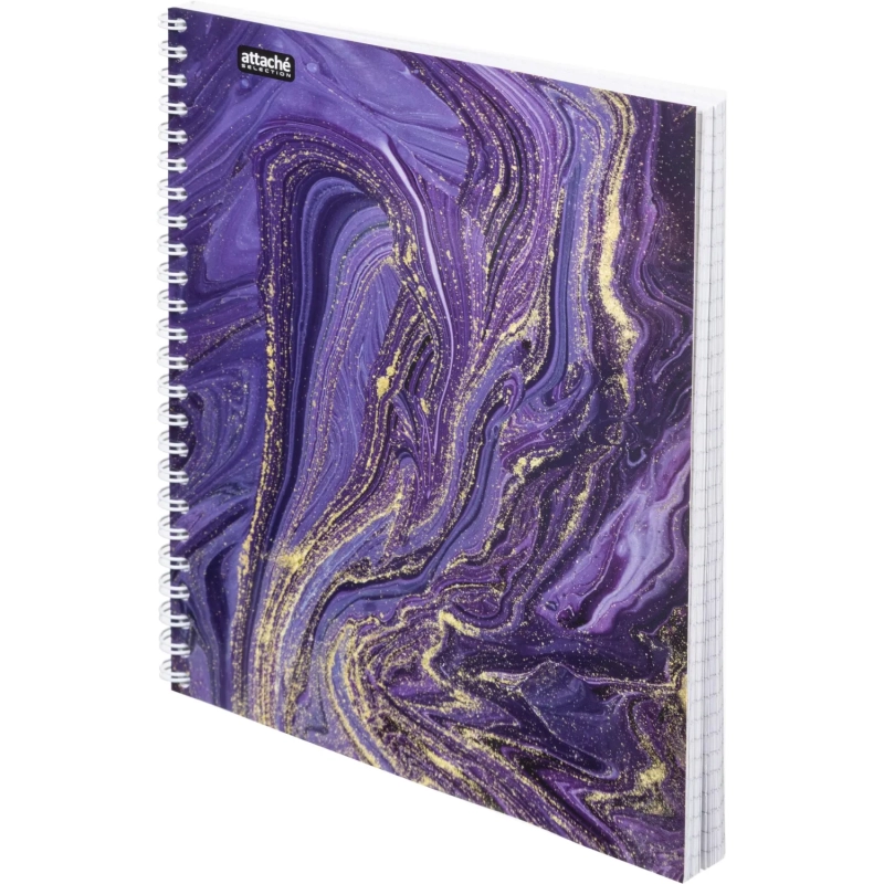 Бизнес-тетрадь А5,96л,кл,греб,ламин.обл. Attache Selection Fluid Фиолетовый