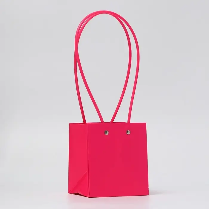 Сумка для цветов, квадратная, малиновая, влагостойкая, 13&times;12&times;12 см