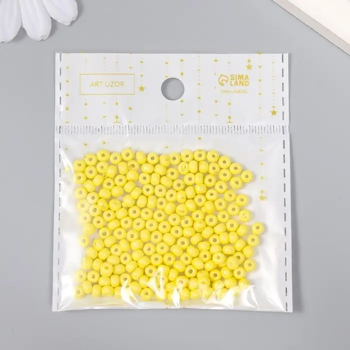 Бисер стекло 6/0  Бисер стекло 6/0 "Лимон" 15 гр