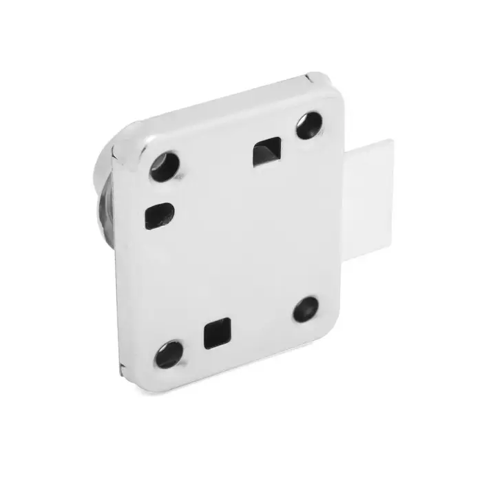 Мебельный замок, никелированный,2 английских ключа Мебельный замок, никелированный,2 английских ключа