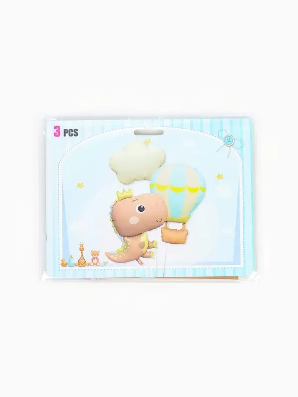 Воздушные шары фольгированные, набор &laquo;Милый динозавр&raquo;, 3 шт.