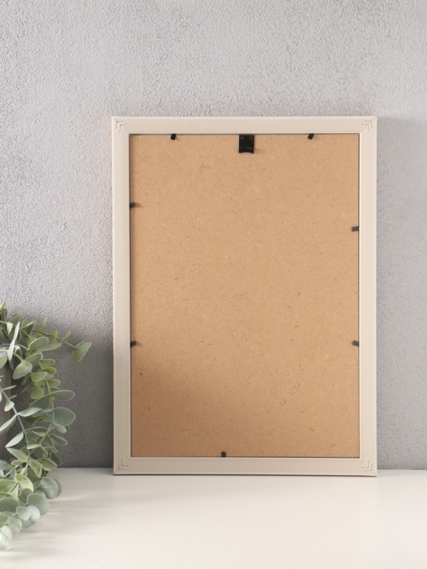 Фоторамка пластик формат А4 "Классика" серая, беж 24х32,7 см