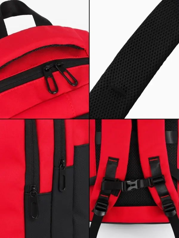 Рюкзак, водонепроницаемое дно, 2 отделения, 3 кармана, 31&times;14.5&times;45 см, красный