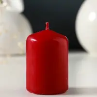 Свеча-цилиндр 4х6 см, 70 гр, бордовый Свеча-цилиндр 4х6 см, 70 гр, бордовый