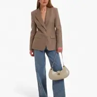 Сумка женская багет TEXTURA на молнии, 30&times;5&times;17 см, молочная