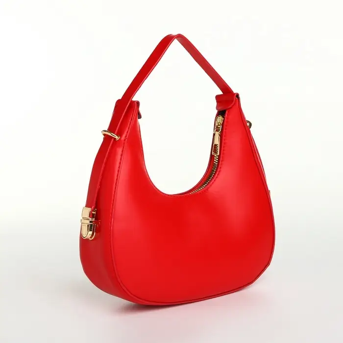 Сумка женская багет на молнии, 20.5&times;7&times;10.5 см, красная