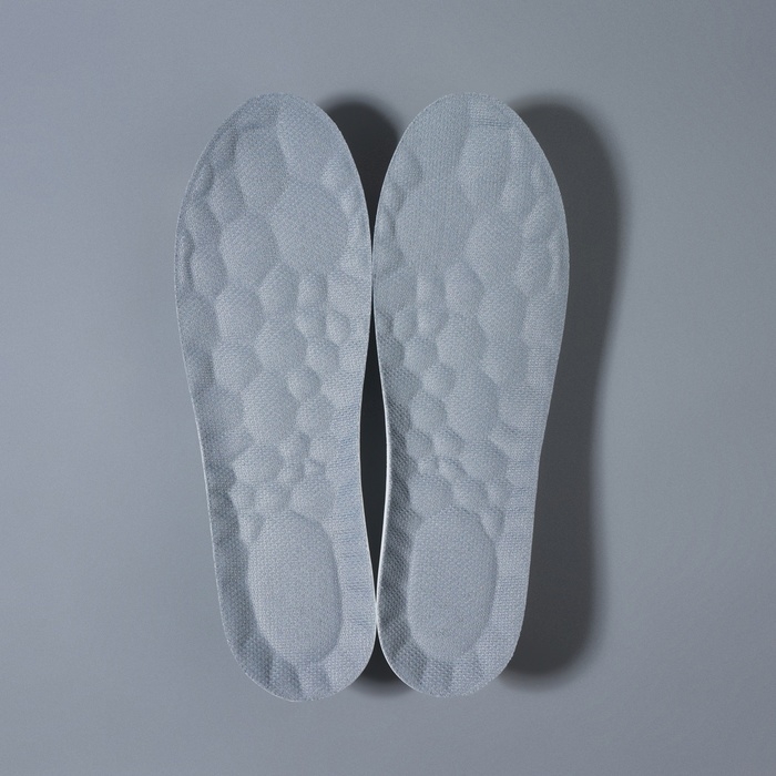 Стельки для обуви, амортизирующие, р-р RU до 46 (р-р Пр-ля до 46), 29 см, пара, цвет серый Стельки для обуви, амортизирующие, р-р RU до 46 (р-р Пр-ля до 46), 29 см, пара, цвет серый