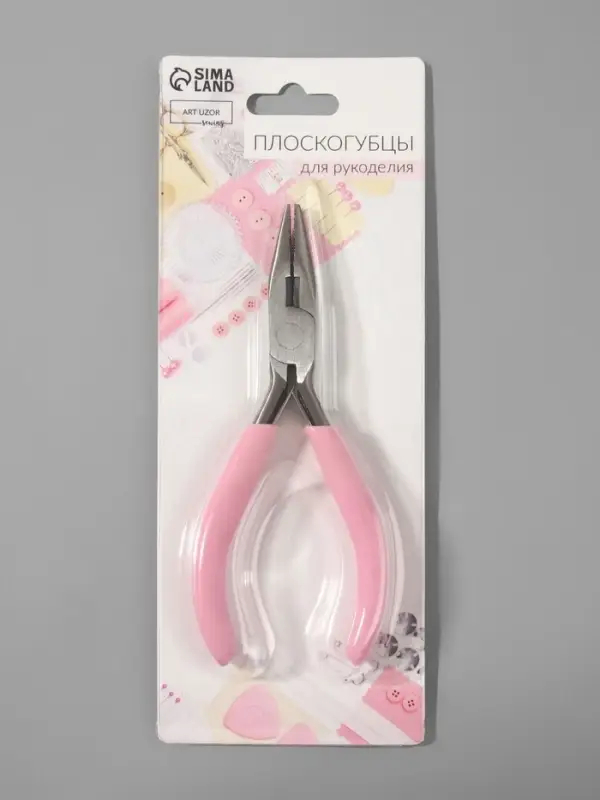 Тонкогубцы с зазубринами, для рукоделия, 12&times;6.5 см, розовые