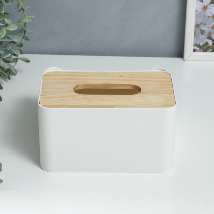 Шкатулка пластик д/салфеток+подставка Шкатулка пластик д/салфеток+подставка "Скандинавский стиль" белая 10х17,5х17,5 см