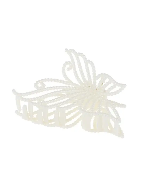 Краб для волос "Лиллиан" бабочка, 10,5 см, белый