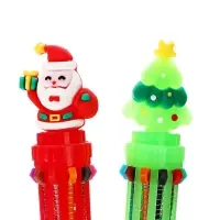 Ручка шариковая многоцветная Calligrata &laquo;Ёлка&raquo;, автоматическая, 10 цветов, 0.7 мм, подарочная, МИКС