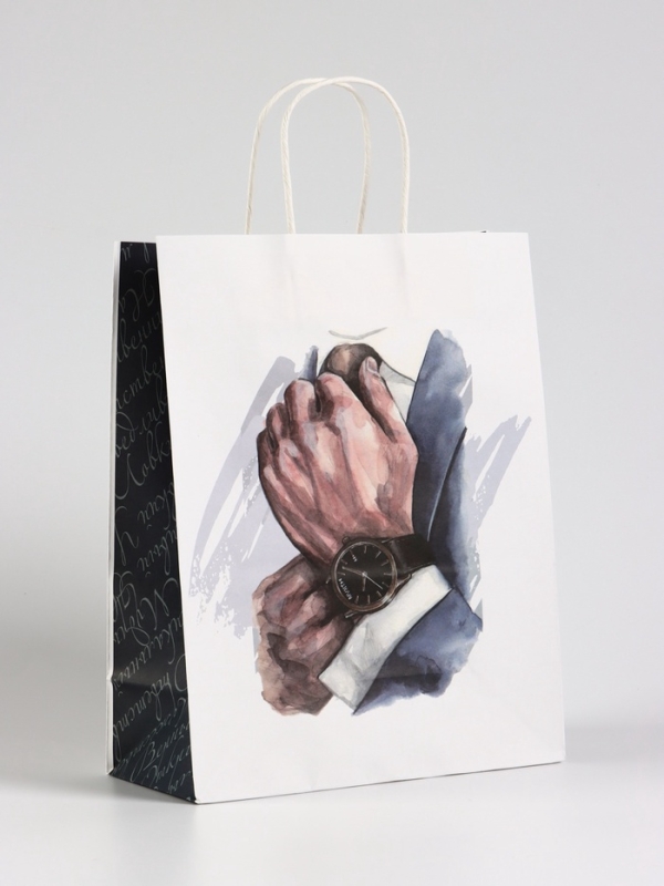 Пакет подарочный крафт «Джентльмен», 25×12×32 см Пакет подарочный крафт «Джентльмен», 25×12×32 см