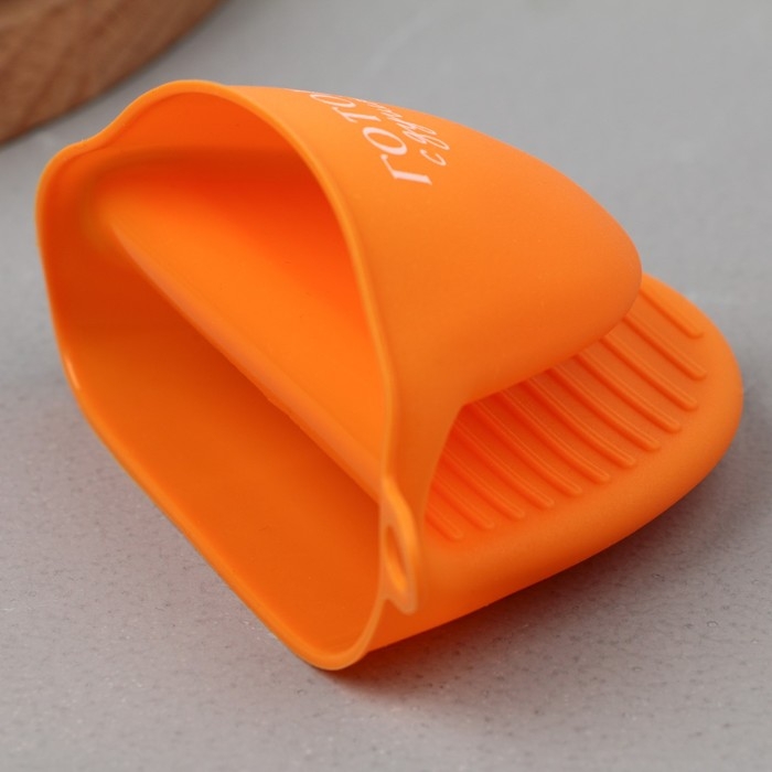 Прихватка для горячего «Готовь с душой», силикон, 11 х 8.3 см, цвет оранжевый Прихватка для горячего «Готовь с душой», силикон, 11 х 8.3 см, цвет оранжевый