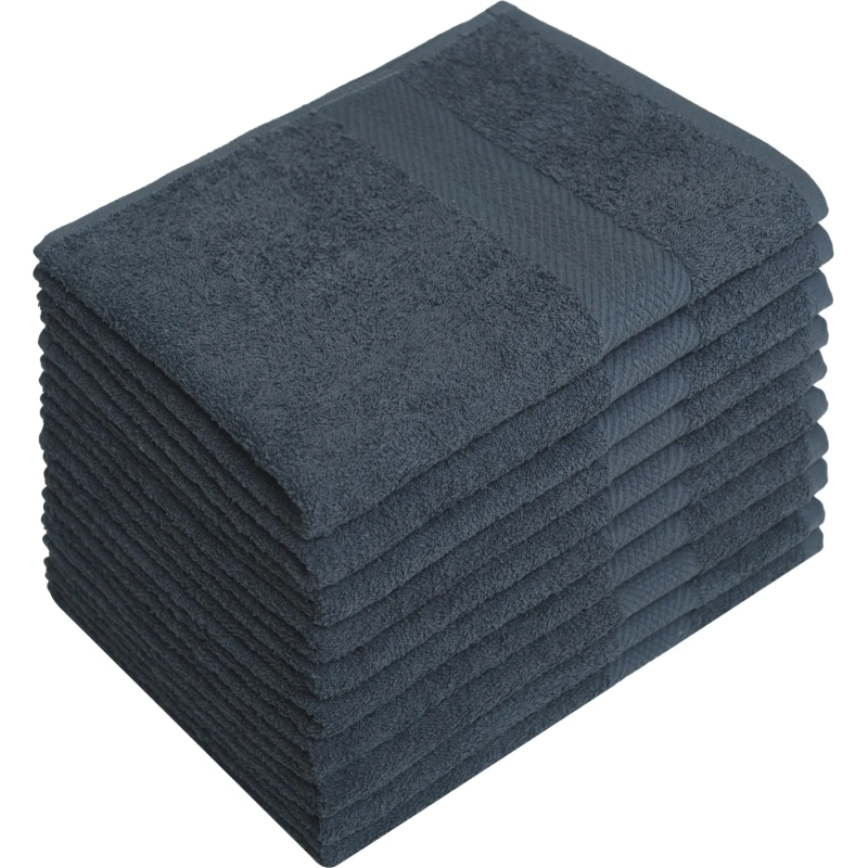 Набор полотенец махровых бордюр 440 г/м2, 50х90 серый, 10шт