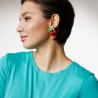 Серьги &laquo;Стильная вишня&raquo;, цветные
