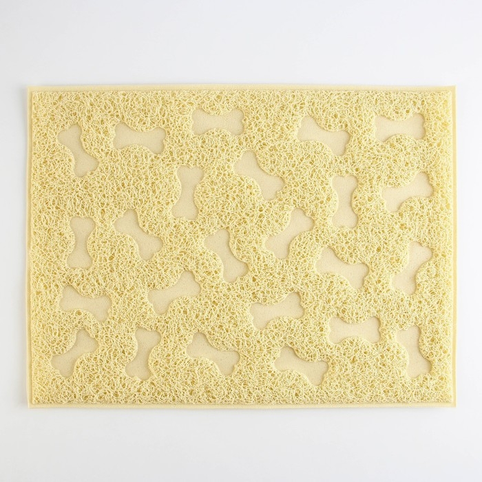 Коврик универсальный под миску и лоток «Косточки», 30х40 см, бежевый Коврик универсальный под миску и лоток «Косточки», 30х40 см, бежевый