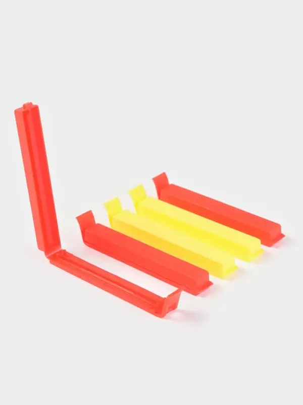 Зажимы для пакетов Доляна &laquo;Лёд&raquo;, 10.5 см, набор 5 шт., пластик, МИКС