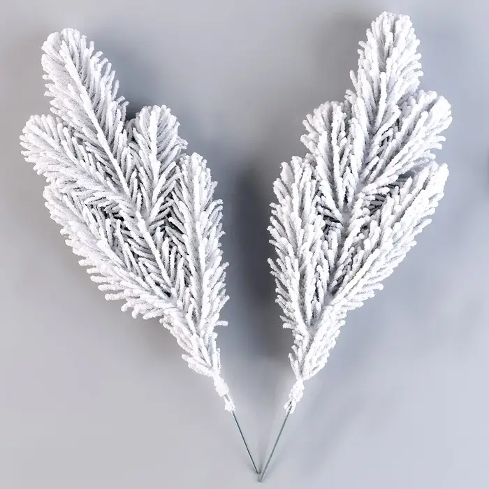 Литая веточка, голубая, заснеженная, 31 &times; 14 см, набор 2 шт.